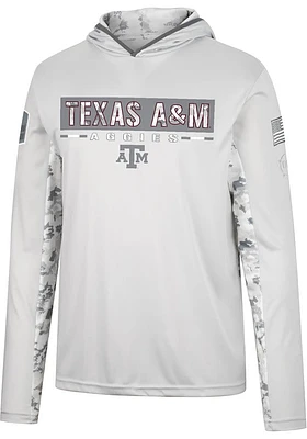 Colosseum Texas A&M Aggies Mens Grey OHT Ace Camo Windshirt Hood