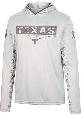 Colosseum Texas Longhorns Mens Grey OHT Ace Camo Windshirt Hood