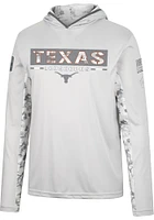 Colosseum Texas Longhorns Mens Grey OHT Ace Camo Windshirt Hood