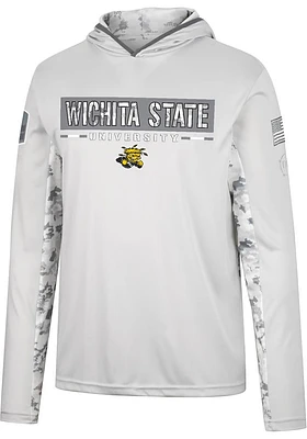 Colosseum Wichita State Shockers Mens Grey OHT Ace Camo Windshirt Hood