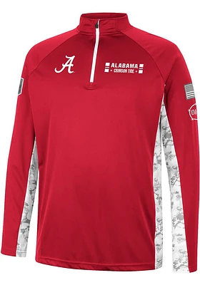 Colosseum Alabama Crimson Tide Mens OHT American Hero Camo Long Sleeve Qtr Zip Pullover