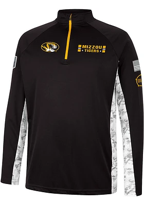 Colosseum Missouri Tigers Mens Black OHT American Hero Camo Long Sleeve Qtr Zip Pullover