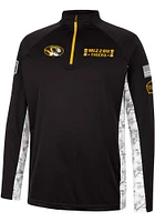 Colosseum Missouri Tigers Mens Black OHT American Hero Camo Long Sleeve Qtr Zip Pullover
