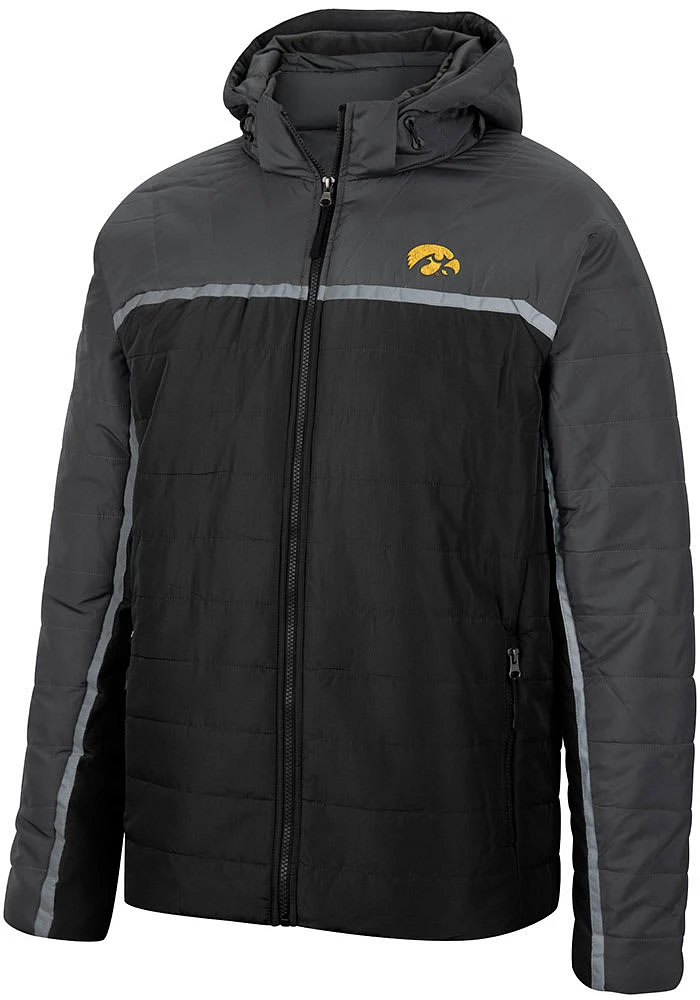 Mens Iowa Hawkeyes Colosseum Club Champion Puffer Heavyweight Jacket - Black