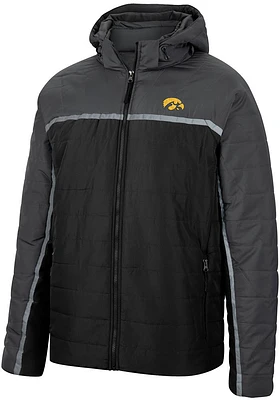 Mens Iowa Hawkeyes Colosseum Club Champion Puffer Heavyweight Jacket - Black
