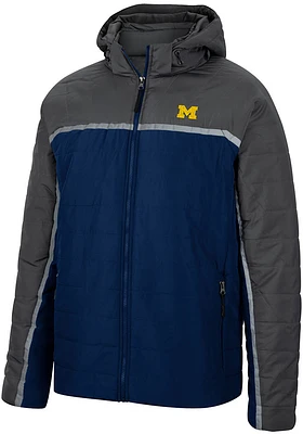 Mens Michigan Wolverines Colosseum Club Champion Puffer Heavyweight Jacket - Blue