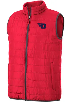 Colosseum Dayton Flyers Mens Red Membership Puffer Sleeveless Jacket