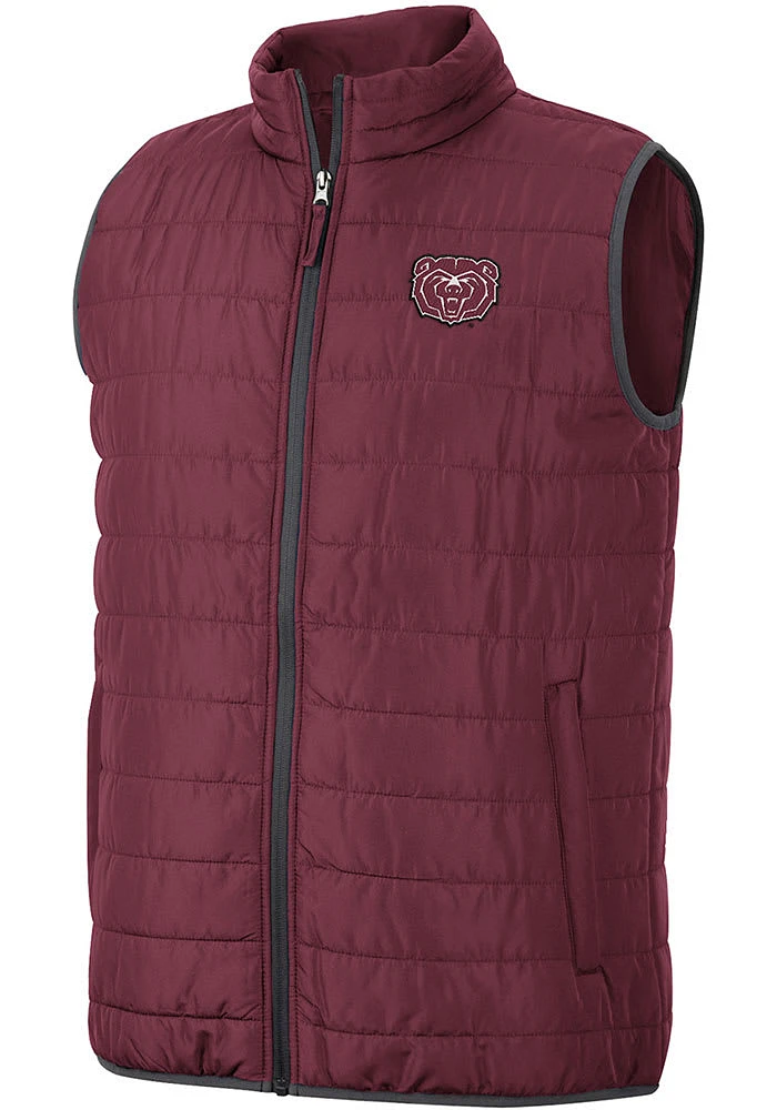 Colosseum Missouri State Bears Mens Maroon Membership Puffer Sleeveless Jacket