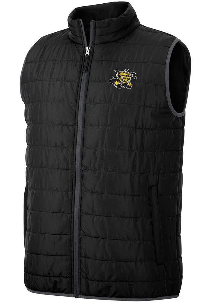 Colosseum Wichita State Shockers Mens Black Membership Puffer Sleeveless Jacket