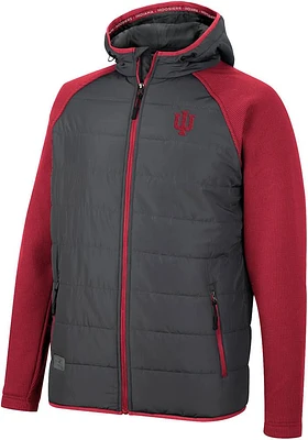 Mens Indiana Hoosiers Colosseum Good On You Hooded Heavyweight Jacket - Charcoal