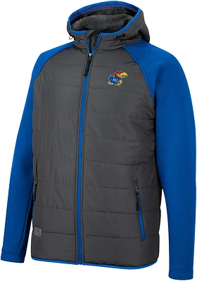 Mens Kansas Jayhawks Colosseum Good On You Hooded Heavyweight Jacket - Charcoal