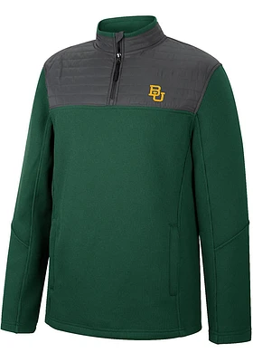 Colosseum Baylor Bears Mens Green Good On You Long Sleeve Qtr Zip Pullover