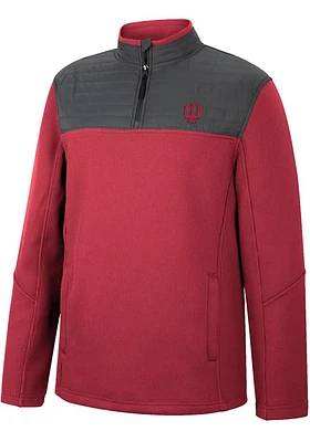 Colosseum Indiana Hoosiers Mens Crimson Good On You Long Sleeve Qtr Zip Pullover