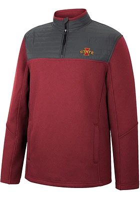 Colosseum Iowa State Cyclones Mens Cardinal Good On You Long Sleeve Qtr Zip Pullover
