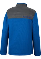 Colosseum Kansas Jayhawks Mens Blue Good On You Long Sleeve Qtr Zip Pullover