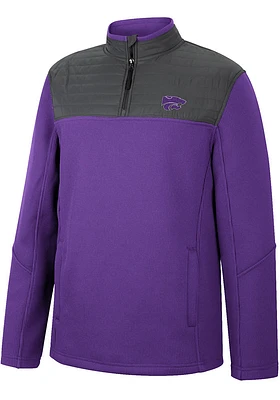 Colosseum K-State Wildcats Mens Purple Good On You Long Sleeve Qtr Zip Pullover