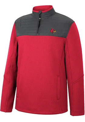 Colosseum Louisville Cardinals Mens Red Good On You Long Sleeve Qtr Zip Pullover