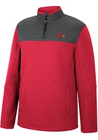 Colosseum Louisville Cardinals Mens Red Good On You Long Sleeve Qtr Zip Pullover