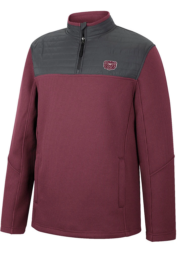 Colosseum Missouri State Bears Mens Maroon Good On You Long Sleeve Qtr Zip Pullover
