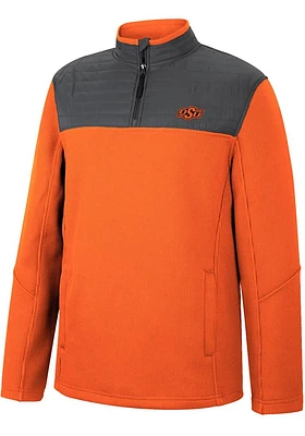 Colosseum Oklahoma State Cowboys Mens Orange Good On You Long Sleeve Qtr Zip Pullover