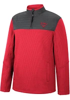 Colosseum SMU Mustangs Mens Red Good On You Long Sleeve Qtr Zip Pullover