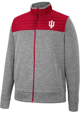 Colosseum Indiana Hoosiers Mens Charcoal Putter Herringbone Medium Weight Jacket