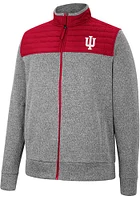 Colosseum Indiana Hoosiers Mens Charcoal Putter Herringbone Medium Weight Jacket