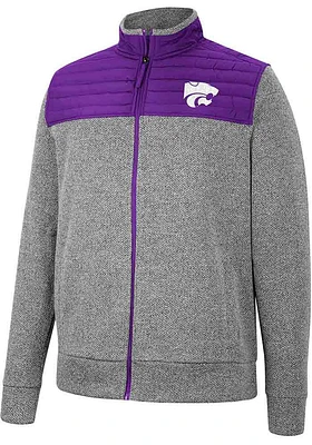 Colosseum K-State Wildcats Mens Charcoal Putter Herringbone Medium Weight Jacket
