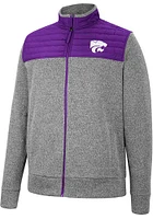 Colosseum K-State Wildcats Mens Charcoal Putter Herringbone Medium Weight Jacket