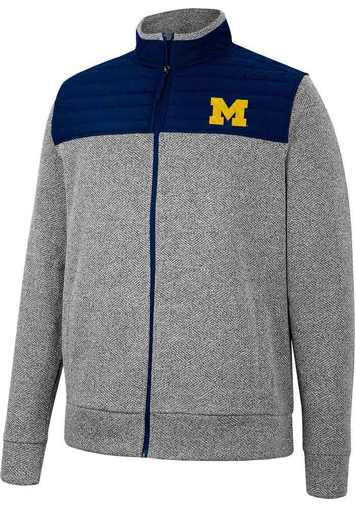 Colosseum Michigan Wolverines Mens Charcoal Putter Herringbone Medium Weight Jacket