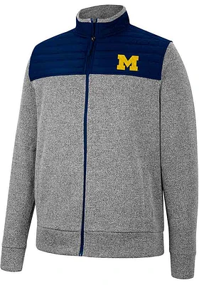 Colosseum Michigan Wolverines Mens Charcoal Putter Herringbone Medium Weight Jacket