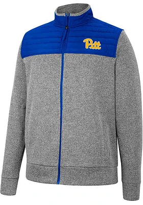 Colosseum Pitt Panthers Mens Charcoal Putter Herringbone Medium Weight Jacket