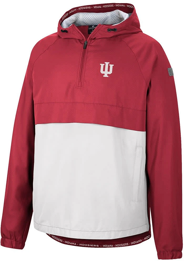 Colosseum Indiana Hoosiers Mens Crimson Man To Beat Anorak Light Weight Jacket