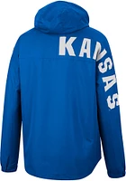 Colosseum Kansas Jayhawks Mens Blue Man To Beat Anorak Light Weight Jacket