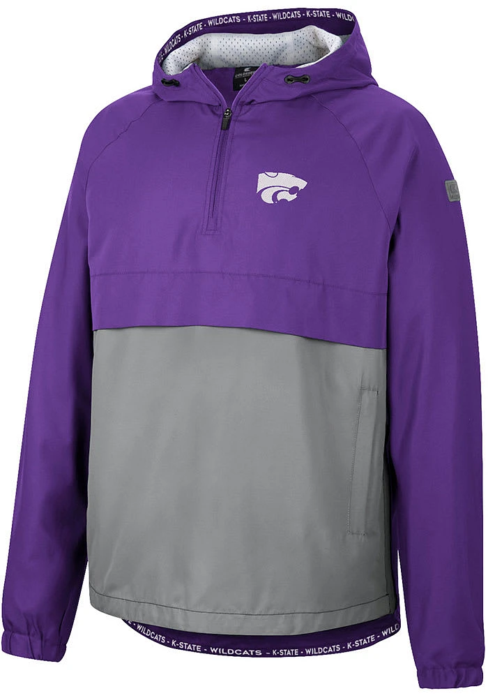 Colosseum K-State Wildcats Mens Purple Man To Beat Anorak Light Weight Jacket