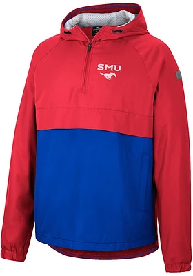 Colosseum SMU Mustangs Mens Red Man To Beat Anorak Light Weight Jacket