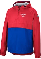 Colosseum SMU Mustangs Mens Red Man To Beat Anorak Light Weight Jacket