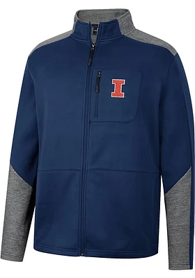 Colosseum Illinois Fighting Illini Mens Navy Blue Id Keep Playing Medium Weight Jacket