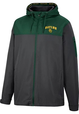 Colosseum Baylor Bears Mens Charcoal Staff Hooded Windbreaker Light Weight Jacket