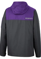 Colosseum K-State Wildcats Mens Charcoal Staff Hooded Windbreaker Light Weight Jacket