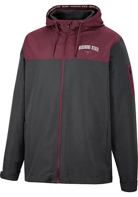 Colosseum Missouri State Bears Mens Charcoal Staff Hooded Windbreaker Light Weight Jacket