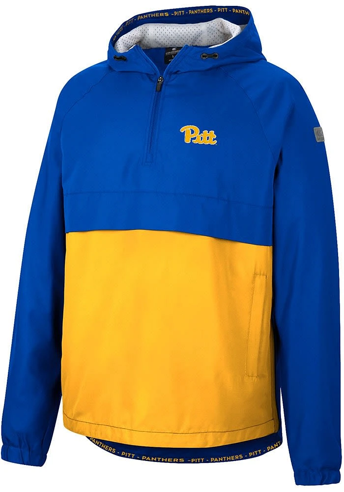 Colosseum Pitt Panthers Mens Blue Man To Beat Anorak Light Weight Jacket