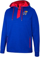 Colosseum Kansas Jayhawks Mens Blue Bushwood Fleece Hood