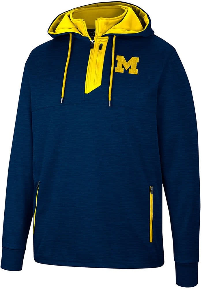 Colosseum Michigan Wolverines Mens Blue Bushwood Fleece Hood
