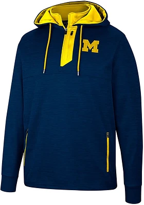 Colosseum Michigan Wolverines Mens Blue Bushwood Fleece Hood