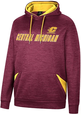 Colosseum Central Michigan Chippewas Mens Maroon Bushwood Pullover Hood