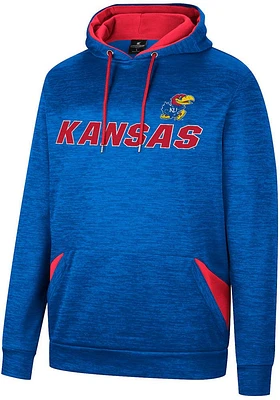 Colosseum Kansas Jayhawks Mens Blue Bushwood Pullover Hood