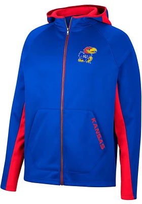 Colosseum Kansas Jayhawks Mens Blue Dr Beeper Long Sleeve Zip