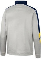 Colosseum Michigan Wolverines Mens Grey Bushwood Fleece Long Sleeve Qtr Zip Pullover