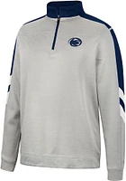 Colosseum Penn State Nittany Lions Mens Grey Bushwood Fleece Long Sleeve Qtr Zip Pullover